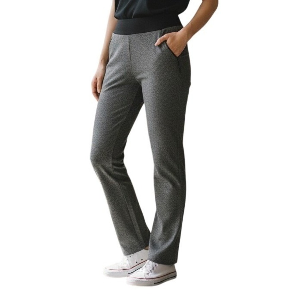 Ci Sono by Cavalini black elastic waist grey legging slash zip faux pocket small